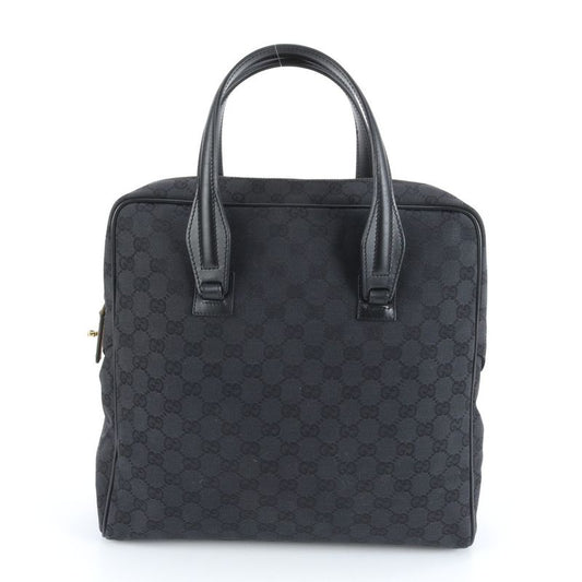 Gucci Control Card Included GG Canvas 90677 Leather Tote Bag Shoulder Black