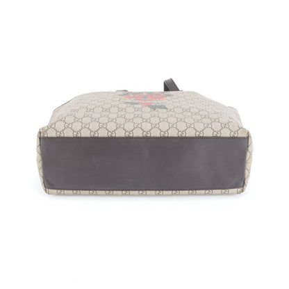 Gucci GG Supreme Rose Tattoo Print 257245 Leather Tote Bag Shoulder A4 Ladies