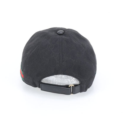 Gucci GG Canvas Sherry Line Baseball Cap Hat 200035 Leather M Size Men's ERE