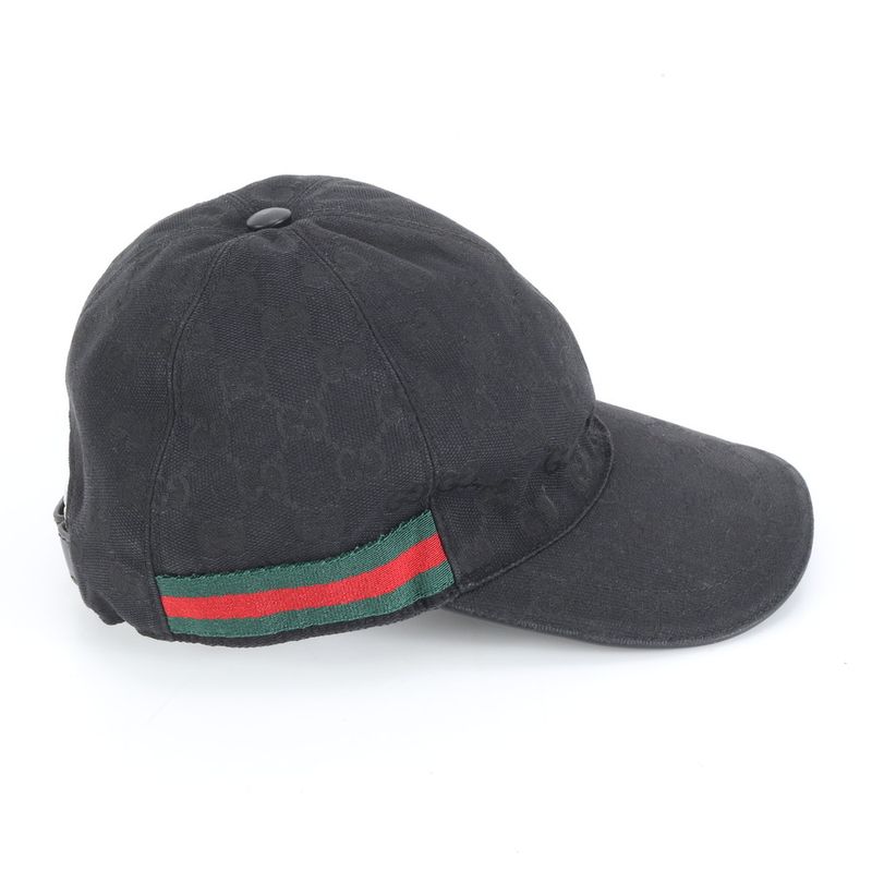 Gucci GG Canvas Sherry Line Baseball Cap Hat 200035 Leather M Size Men's ERE