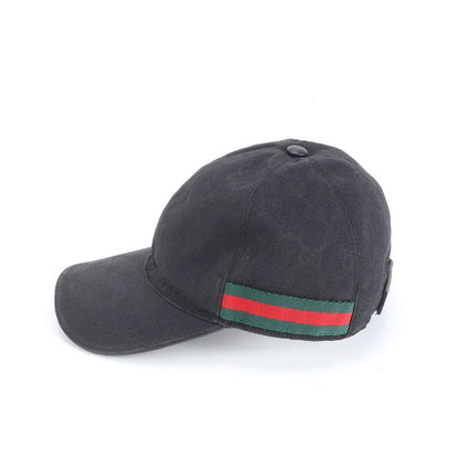 Gucci GG Canvas Sherry Line Baseball Cap Hat 200035 Leather M Size Men's ERE