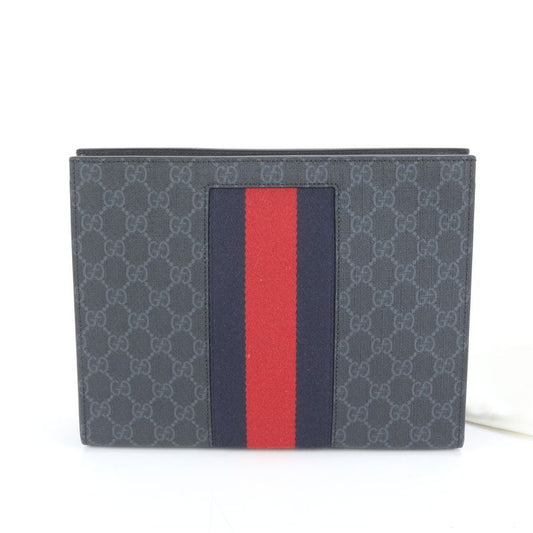 Gucci GG Supreme Sherry Line 475316 Leather Second Bag Clutch Pouch Commuting