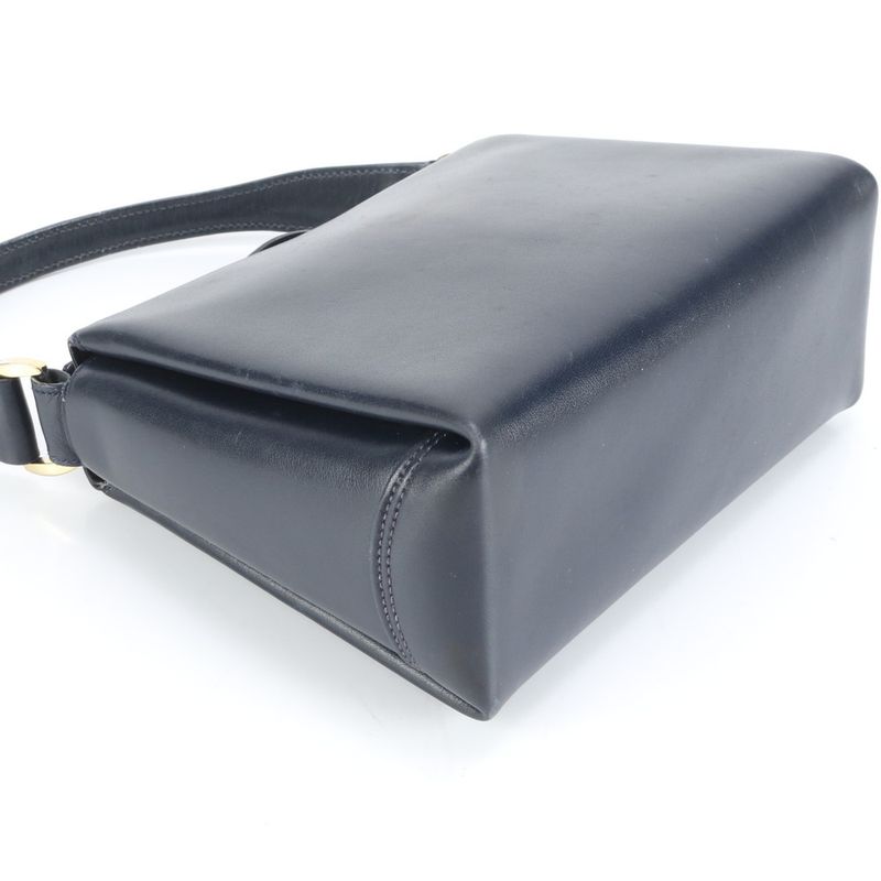 Vintage Old Gucci Turnlock Leather Handbag Tote Black Genuine Leather Gold