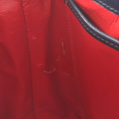 Vintage Old Gucci Turnlock Leather Handbag Tote Black Genuine Leather Gold