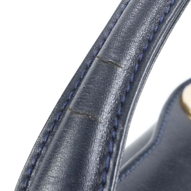 Vintage Old Gucci Turnlock Leather Handbag Tote Black Genuine Leather Gold