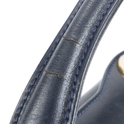 Vintage Old Gucci Turnlock Leather Handbag Tote Black Genuine Leather Gold