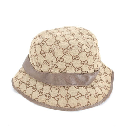 Current Item Gucci GG Canvas Double G Fedora Hat 576587 4hg62 Leather M Size