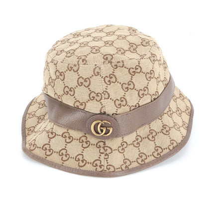 Current Item Gucci GG Canvas Double G Fedora Hat 576587 4hg62 Leather M Size