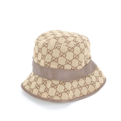 Current Item Gucci GG Canvas Double G Fedora Hat 576587 4hg62 Leather M Size