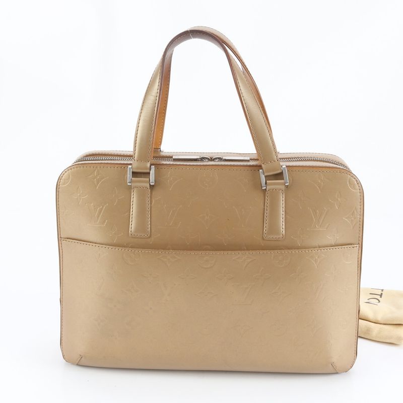 Louis Vuitton Monogram Matte Malden M55137 Leather Tote Bag Shoulder Hand