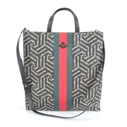 Gucci GG Kaleido Sherry Line Bee 450950 Leather 2WAY Tote Bag Crossbody