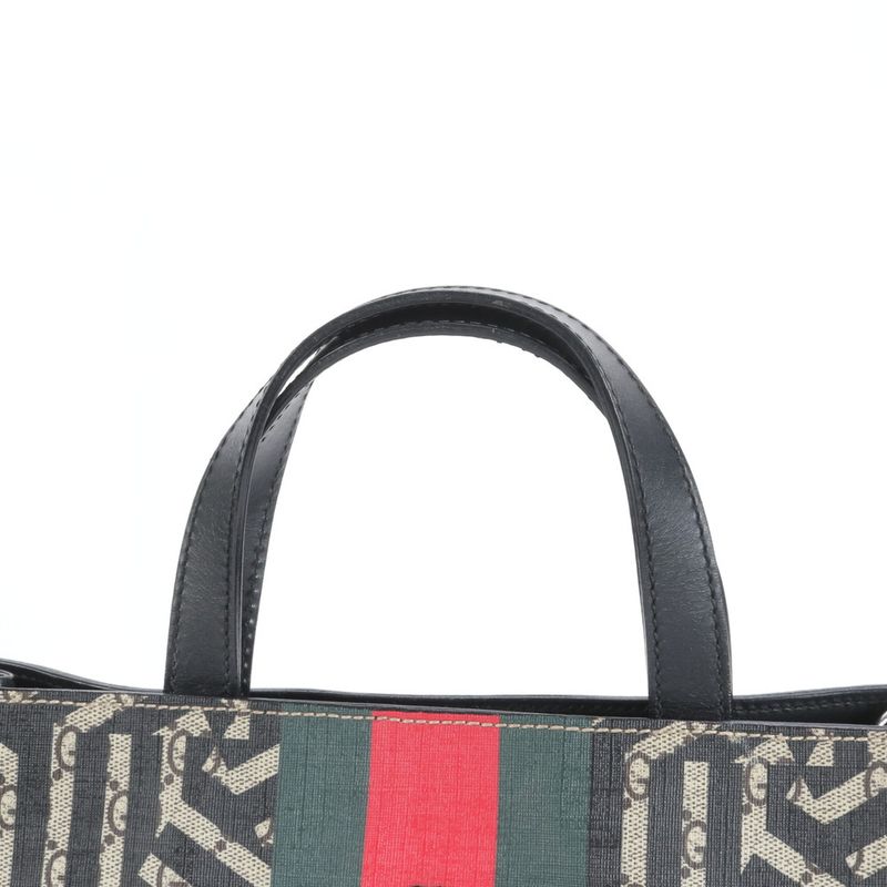Gucci GG Kaleido Sherry Line Bee 450950 Leather 2WAY Tote Bag Crossbody