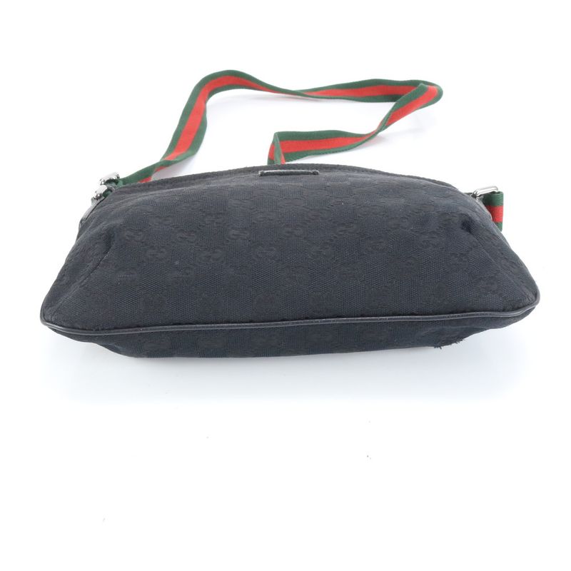 Gucci GG Canvas Sherry Line 189749 Leather Shoulder Bag Crossbody Messenger