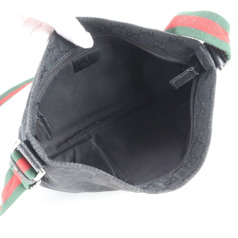 Gucci GG Canvas Sherry Line 189749 Leather Shoulder Bag Crossbody Messenger