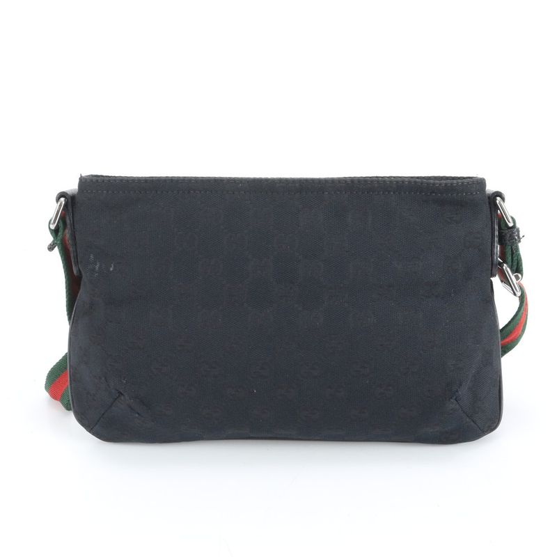 Gucci GG Canvas Sherry Line 189749 Leather Shoulder Bag Crossbody Messenger