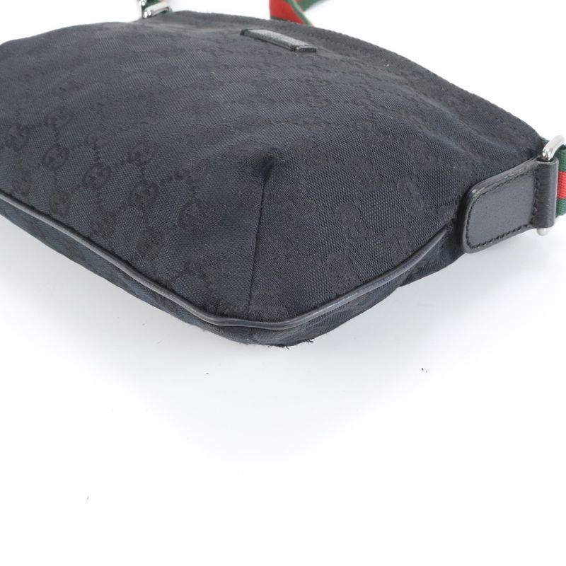 Gucci GG Canvas Sherry Line 189749 Leather Shoulder Bag Crossbody Messenger