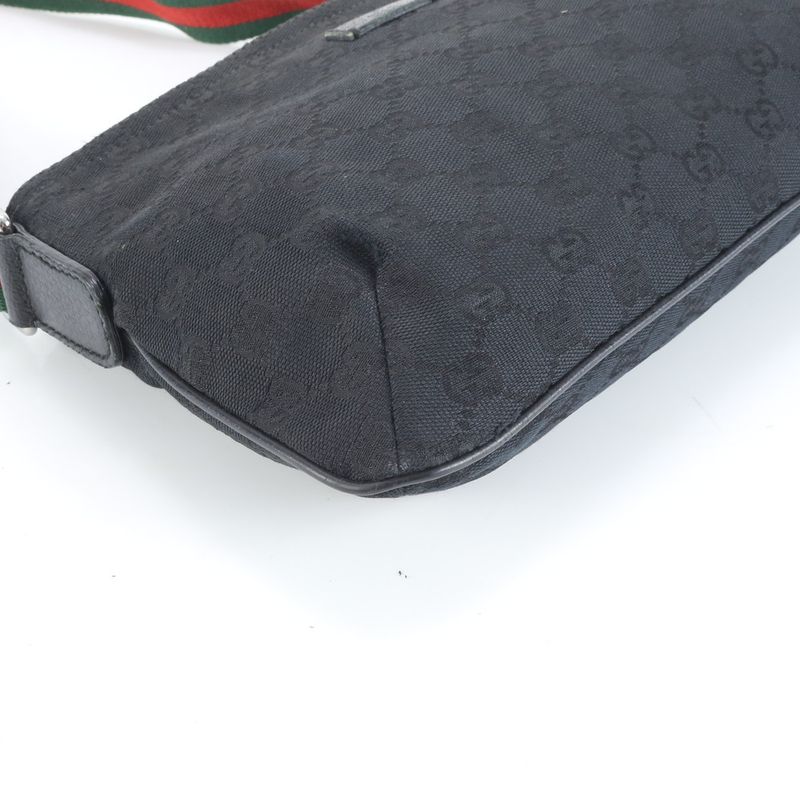 Gucci GG Canvas Sherry Line 189749 Leather Shoulder Bag Crossbody Messenger