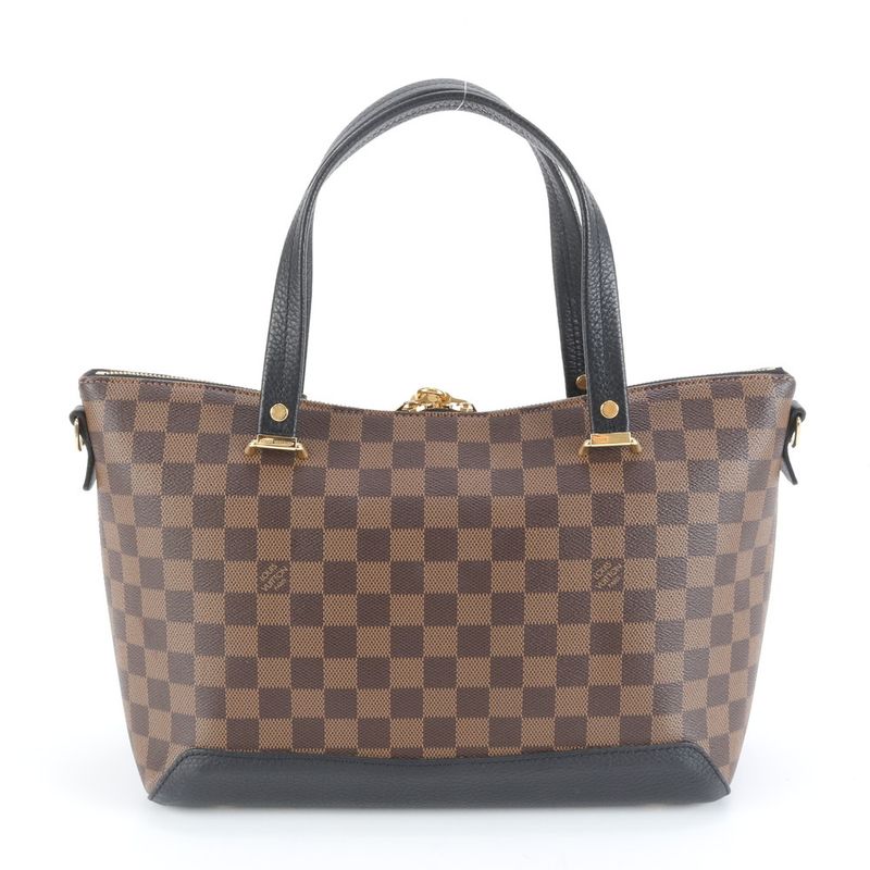 Louis Vuitton Damier Hyde Park N41014 Leather Tote Bag Shoulder Brown Women's