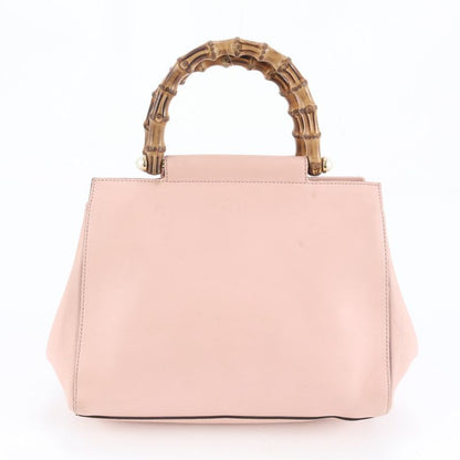 Gucci Bamboo Nimfair Small 453767 Leather Handbag Tote Pink Women's EUE De19-3