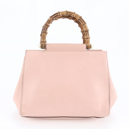 Gucci Bamboo Nimfair Small 453767 Leather Handbag Tote Pink Women's EUE De19-3