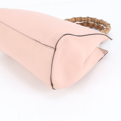 Gucci Bamboo Nimfair Small 453767 Leather Handbag Tote Pink Women's EUE De19-3