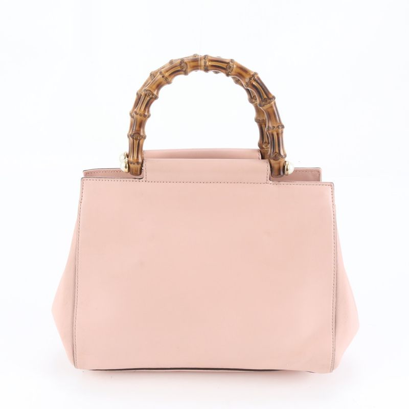 Gucci Bamboo Nimfair Small 453767 Leather Handbag Tote Pink Women's EUE De19-3