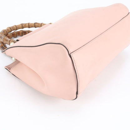 Gucci Bamboo Nimfair Small 453767 Leather Handbag Tote Pink Women's EUE De19-3