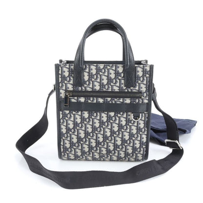 Dior Oblique Safari North South Leather 2WAY Shoulder Bag Crossbody Messenger