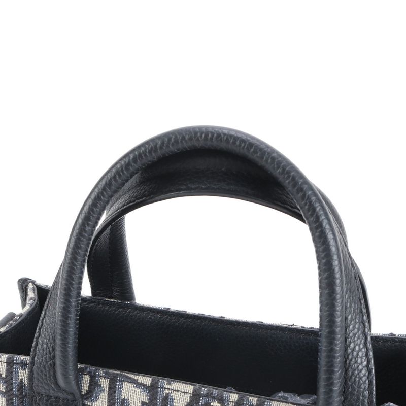 Dior Oblique Safari North South Leather 2WAY Shoulder Bag Crossbody Messenger