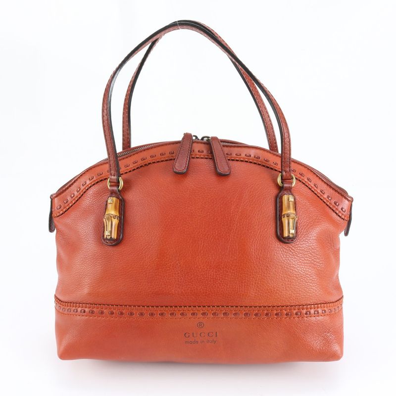 Gucci Bamboo Laid Back Crafty 339002 Leather Tote Bag Shoulder Hand Ladies RUE