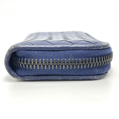 Bottega Veneta Coin Case Intrecciato 114075 Leather Blue