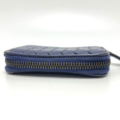 Bottega Veneta Coin Case Intrecciato 114075 Leather Blue