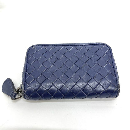 Bottega Veneta Coin Case Intrecciato 114075 Leather Blue
