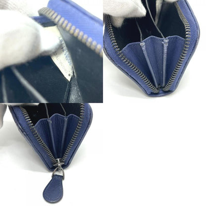 Bottega Veneta Coin Case Intrecciato 114075 Leather Blue