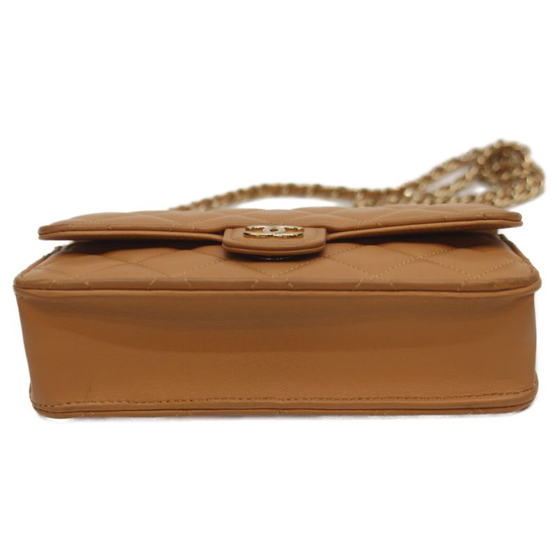 Chanel 22SS Ap3226 Camelbege Ram Ghardware Top Handle Chain Clutch Shoulder