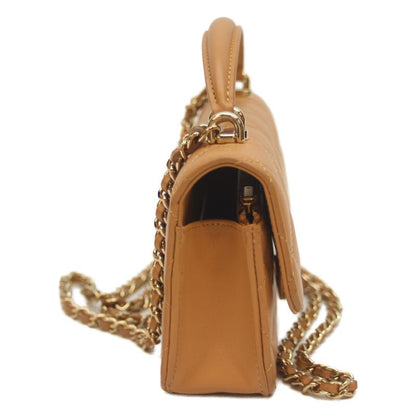 Chanel 22SS Ap3226 Camelbege Ram Ghardware Top Handle Chain Clutch Shoulder