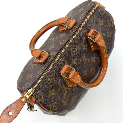 Louis Vuitton Speedy 25 Old Shape Monogram Leather ×PVC Brown Handbag Gold