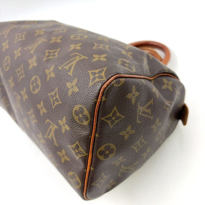 Louis Vuitton Speedy 25 Old Shape Monogram Leather ×PVC Brown Handbag Gold