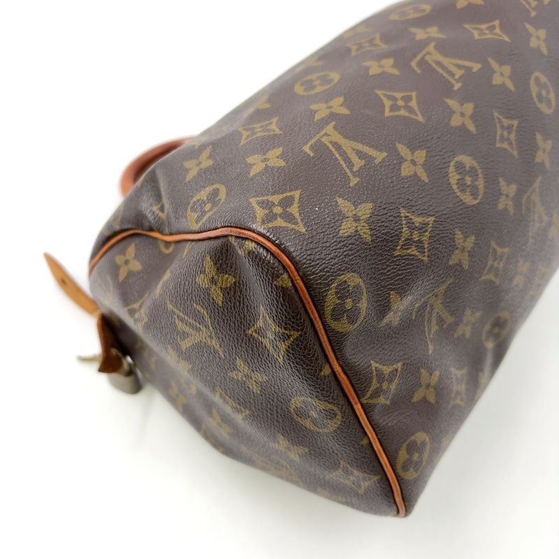 Louis Vuitton Speedy 25 Old Shape Monogram Leather ×PVC Brown Handbag Gold