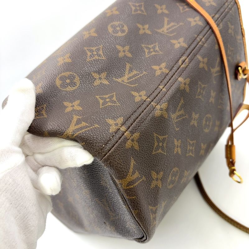 Louis Vuitton Neverfull MM Monogram Leather ×PVC Brown Tote Bag Gold M40156
