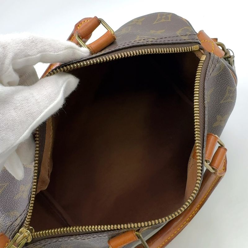 Louis Vuitton Speedy 25 Old Shape Monogram Leather ×PVC Brown Handbag Gold