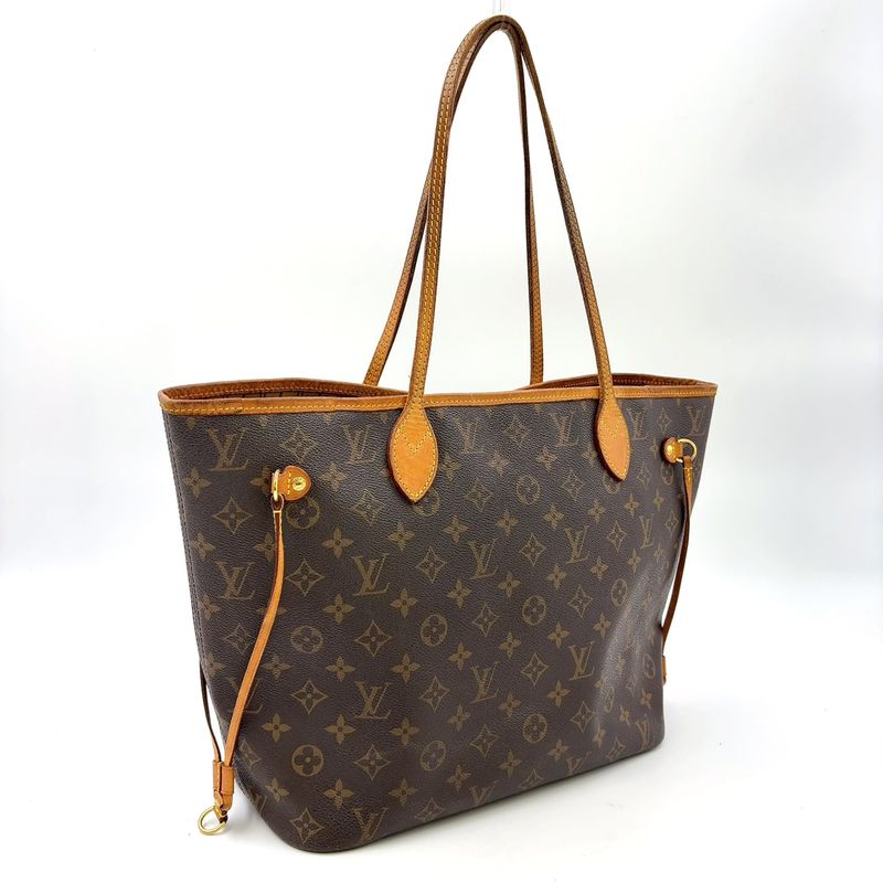 Louis Vuitton Neverfull MM Monogram Leather ×PVC Brown Tote Bag Gold M40156