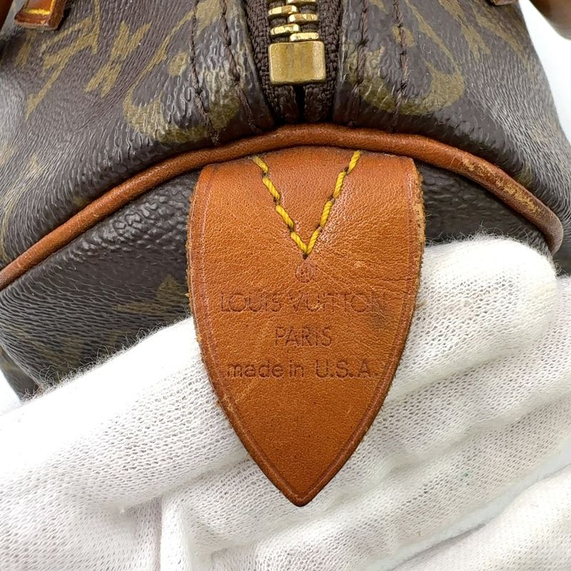 Louis Vuitton Speedy 25 Old Shape Monogram Leather ×PVC Brown Handbag Gold
