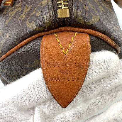 Louis Vuitton Speedy 25 Old Shape Monogram Leather ×PVC Brown Handbag Gold