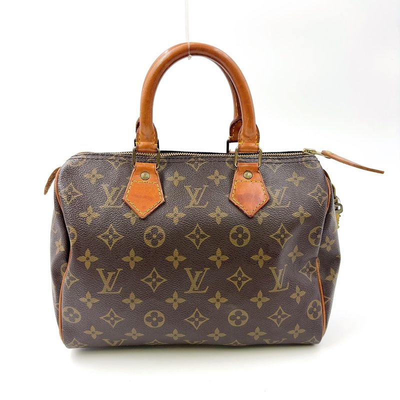 Louis Vuitton Speedy 25 Old Shape Monogram Leather ×PVC Brown Handbag Gold