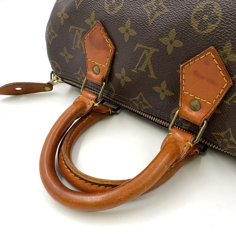 Louis Vuitton Speedy 25 Old Shape Monogram Leather ×PVC Brown Handbag Gold
