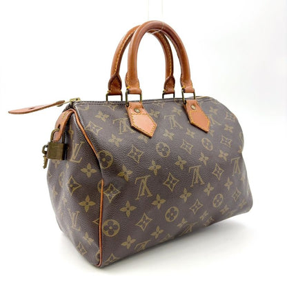 Louis Vuitton Speedy 25 Old Shape Monogram Leather ×PVC Brown Handbag Gold