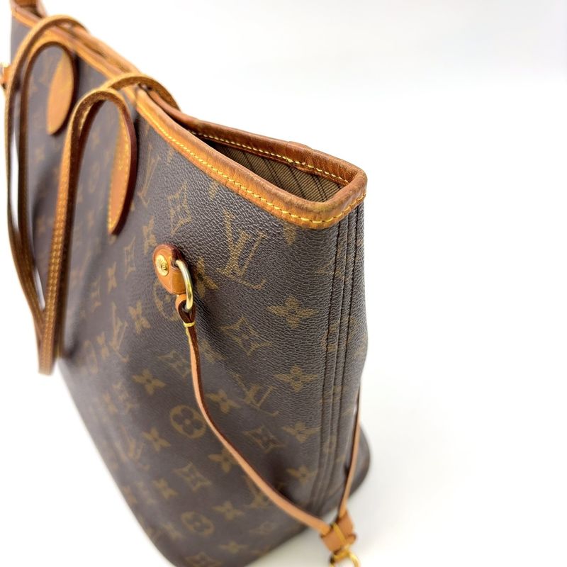Louis Vuitton Neverfull MM Monogram Leather ×PVC Brown Tote Bag Gold M40156