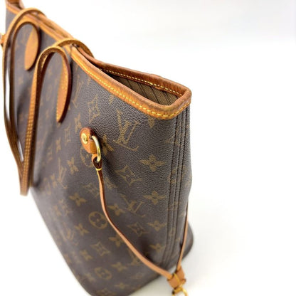 Louis Vuitton Neverfull MM Monogram Leather ×PVC Brown Tote Bag Gold M40156