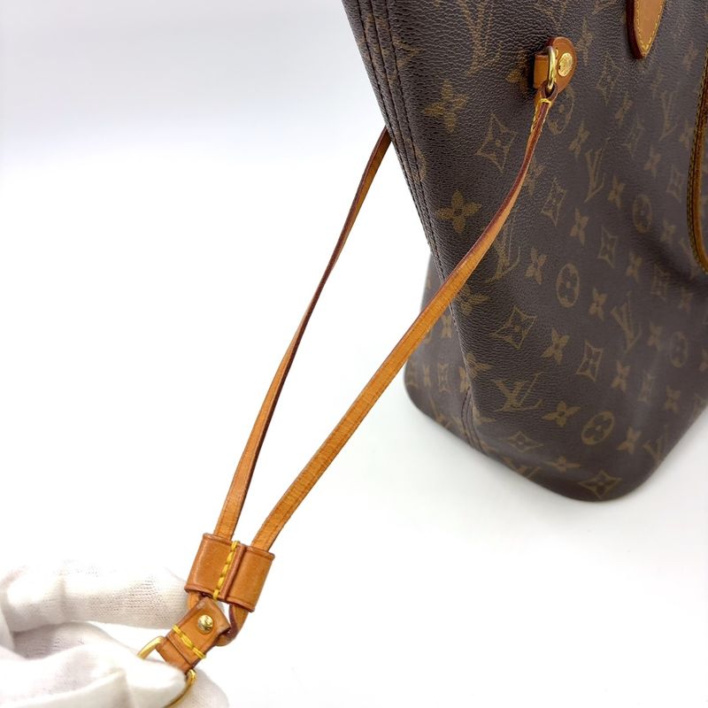 Louis Vuitton Neverfull MM Monogram Leather ×PVC Brown Tote Bag Gold M40156